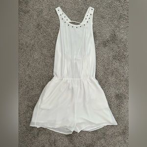 White Satin Romper